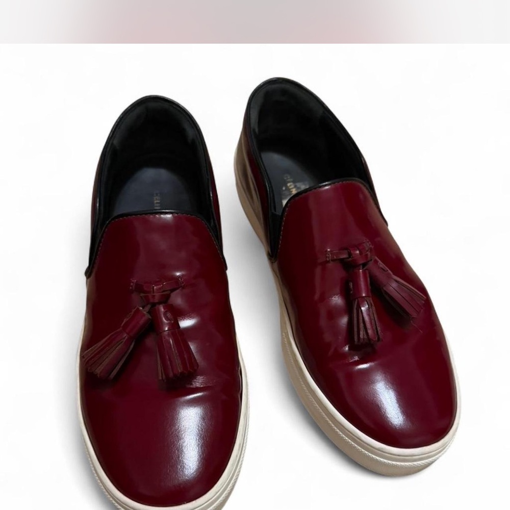 Celine women Burgundy Tassel Loafers